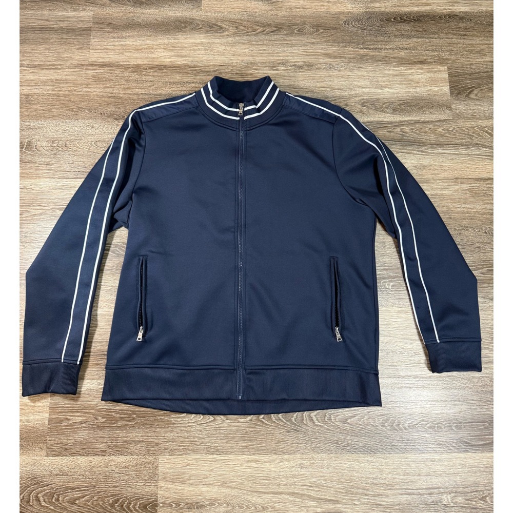 INC International Concepts Track Jacket Mens XXL Navy Blue Full Zip Streetwear